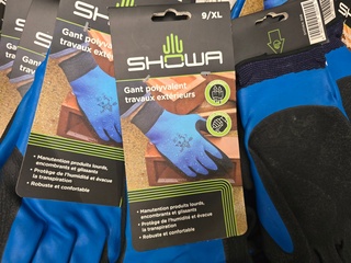 Ca. 50x Werkhandschoenen Xl Showa, zwart blauw